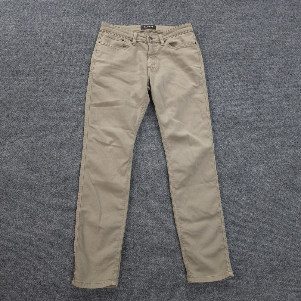 DU/ER Pants Mens 31x31 Tan N2X No Sweat Slim Stretch Performance Chino Travel
